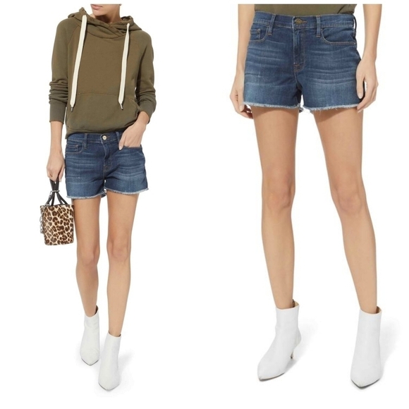 FRAME Le Cut-Off Denim Shorts - Picture 1 of 6